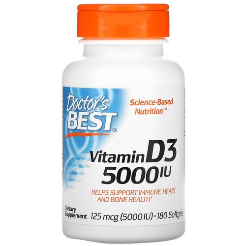 Doctor's Best Vitamin D3 капс., 5000 МЕ, 70 г, 180 шт. фотография