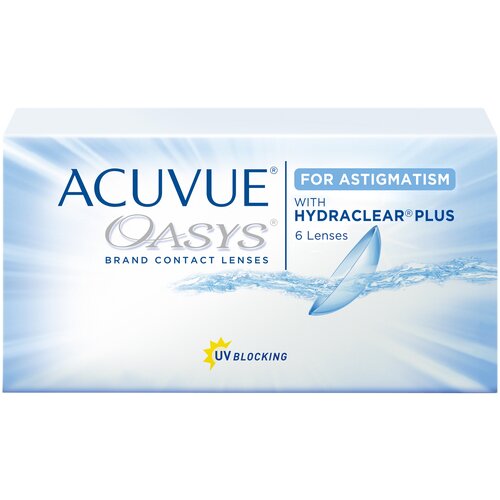 Контактные линзы ACUVUE OASYS For Astigmatism with Hydraclear Plus, 6 шт., R 8,6, D -0,75, CYL: -1,25, AХ: 80 фотография