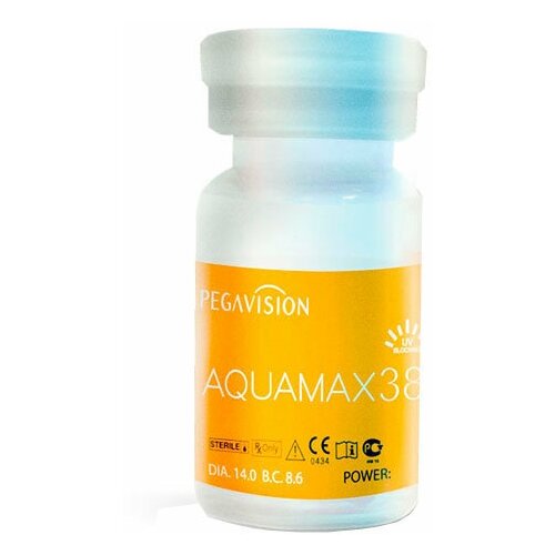 Контактные линзы Pegavision Aquamax 38, 1 шт., R 8,6, D +1, бесцветный, 1 уп. фотография