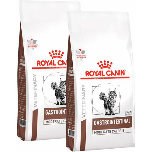 Сухой корм ROYAL CANIN GASTROINTESTINAL MODERATE CALORIE GIM35 для взрослых кошек при заболеваниях желудочно-кишечного тракта с умеренным содержанием энергии (2 + 2 кг) фотография