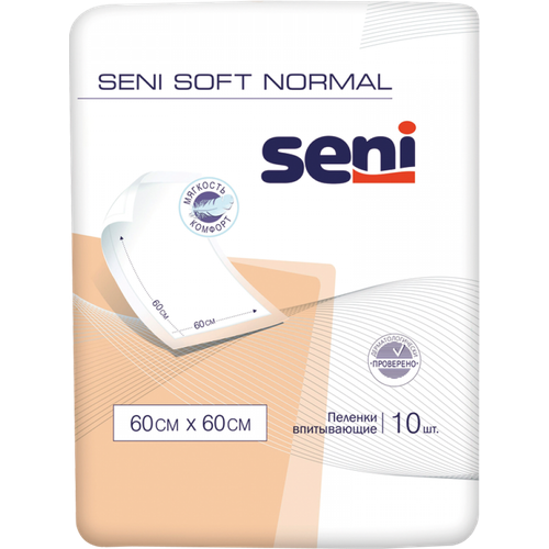 Пеленки впитывающие одноразовые Seni Soft Normal 60 x 60 см, 10 шт. фотография