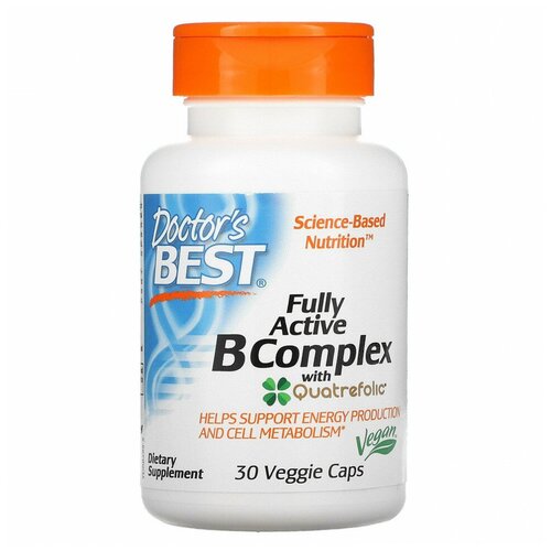 Doctor`s Best Fully Active B Complex with Quatrefolic 30 вег капсул (Doctor's Best) фотография