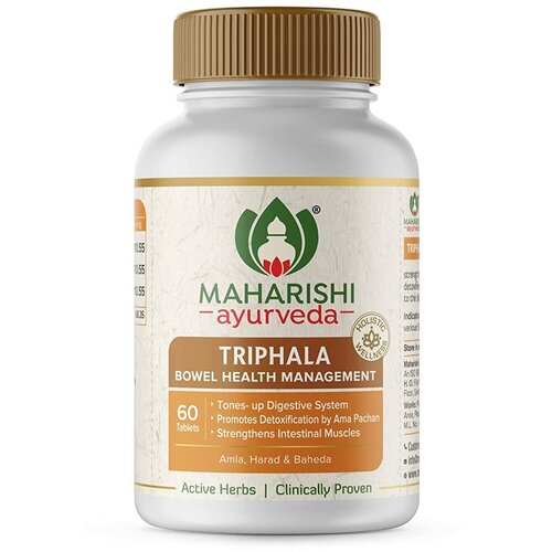 Трифала Maharishi Ayurveda Triphala, 3 шт по 60 г, 1000 ME, 180 шт, 3 уп. фотография