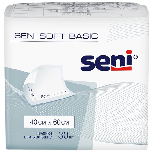 Пеленки Seni Soft Basic впитывающие одноразовые медицинские 40 x 60 30 шт. фотография