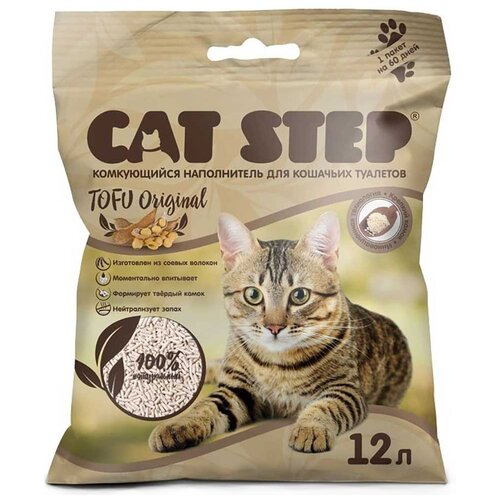 Комкующийся наполнитель Cat Step Tofu Original, 12л, 1 шт. фотография