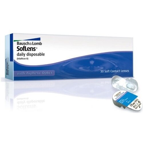 Контактные линзы Bausch & Lomb Soflens Daily Disposable, 30 шт., R 8,6, D -1 фотография