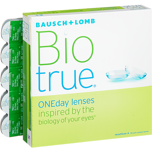 Контактные линзы Bausch & Lomb Biotrue ONEday, 90 шт., R 8,6, D -1, 1 уп. фотография