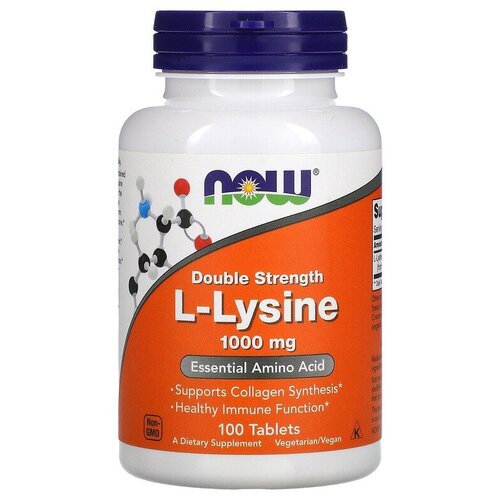 Таблетки NOW L-Lysine, 300 г, 1000 мг, 100 шт. фотография