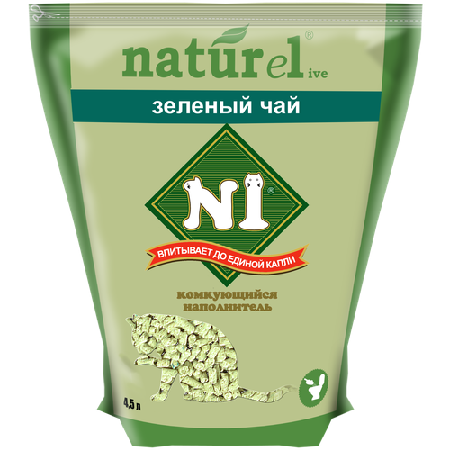 Комкующийся наполнитель N1 Naturel Зеленый чай, 4.5л, 1 шт. фотография