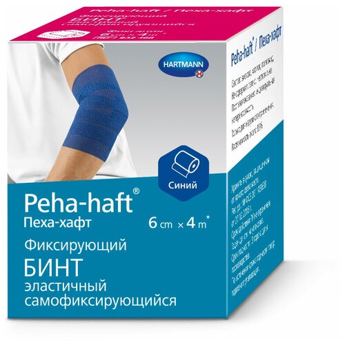 Peha-Haft / Пеха-Хафт - бинт самофиксирующийся, 6 см x 4 м, синий фотография