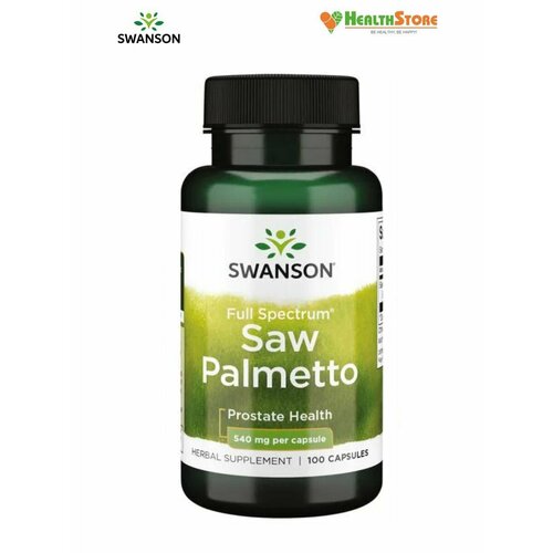 Swanson Full Spectrum Saw Palmetto 540мг 100 капсул, Экстракт серенои 540 мг, со пальметто При болезнях предстательной железы, укрепляет мужское здоровье фотография