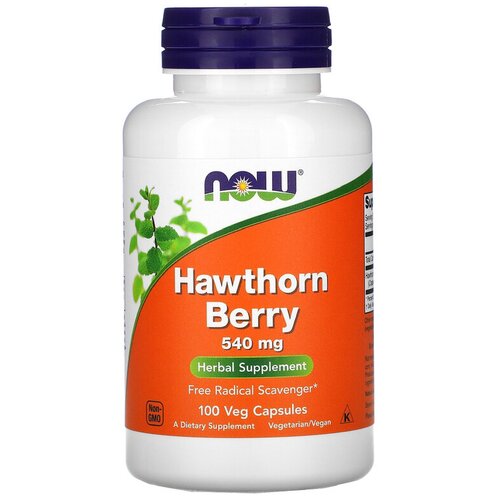 Капсулы NOW Hawthorn Berry, 110 г, 540 мг, 100 шт. фотография