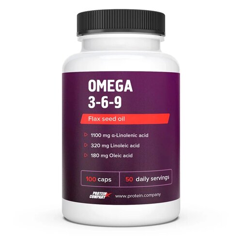 Капсулы PROTEIN.COMPANY Omega 3-6-9 Омега 3-6-9, 150 г, 250 мл, 100 шт. фотография