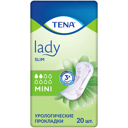 Урологические прокладки ТЕНА Lady Slim Mini, S, 2 капель, 1 уп. по 20 шт. фотография