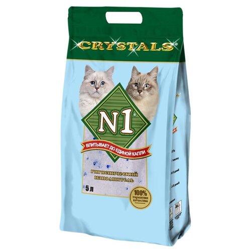 Впитывающий наполнитель N1 Crystals, 5л, 1 шт. фотография