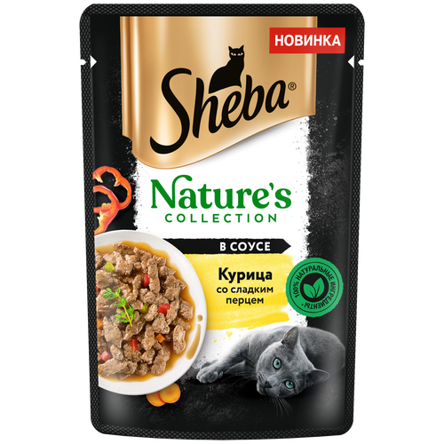 Влажный корм для кошек Sheba Nature's Collection с курицей и паприкой 75 г (кусочки в соусе) фотография