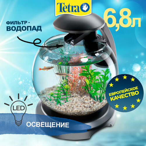 Аквариум Tetra Cascade Globe 6.8л черный, диаметр 27,9 см фотография