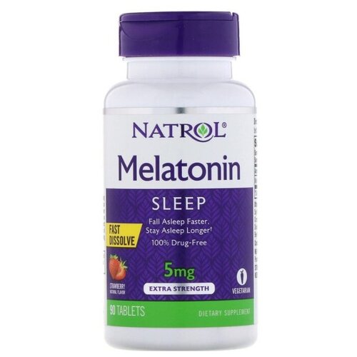 Таблетки растворимые Natrol Melatonin Fast Dissolve, 100 г, 5 мг, 90 шт. фотография