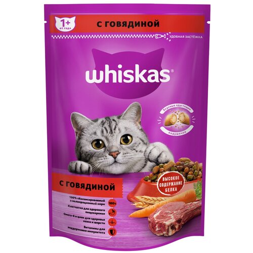 Сухой корм для кошек Whiskas Аппетитный обед, говядина 350 г (суфле) фотография