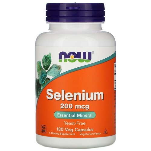 NOW Foods Selenium 200 mcg - Селен 180 вегетарианских капсул фотография