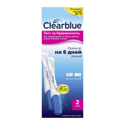 Тест на беременность Clearblue Ultra, 2 теста фотография