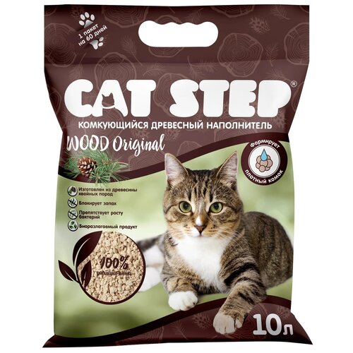 фотография Комкующийся наполнитель Cat Step Wood Original, 10л, 1 шт., купить за 1000 р