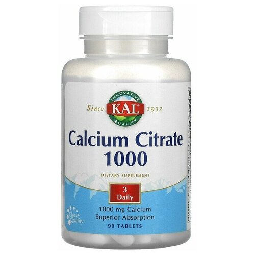 KAL Calcium Citrate 1000 mg 90 tab / КАЛ Кальция Цитрат 1000 мг 90 таб фотография