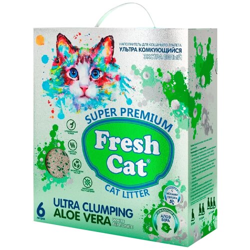 FRESH CAT Aloe vera, комкующийся, экстра белая глина, с ароматом 