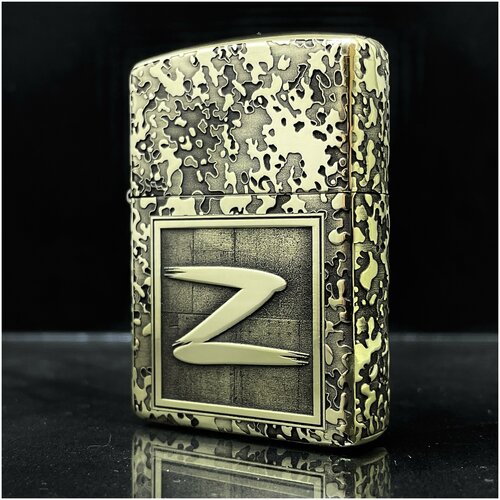 Зажигалка бензиновая Zippo(Armor) ZV Custom Латунь с глубокой объемной гравировкой фотография