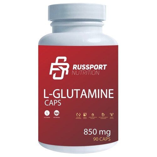 фотография Аминокислота Глутамин RS Nutrition L-Glutamine Глютамин 850 mg 90 капсул, купить за 699 р