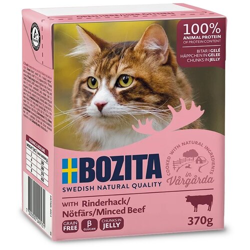 Влажный корм для кошек Bozita с рубленой говядиной 370 г (паштет) фотография