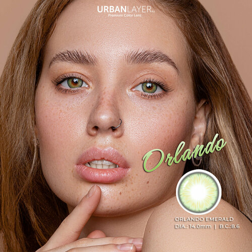 Контактные линзы URBAN LAYER ru Orlando, 2 шт., R 8,6, D -5, Emerald, 1 уп. фотография