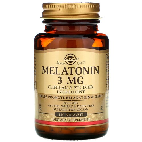 Пастилки SOLGAR Melatonin 3 мг, 150 г, 120 мл, 3 мг, 120 шт. фотография