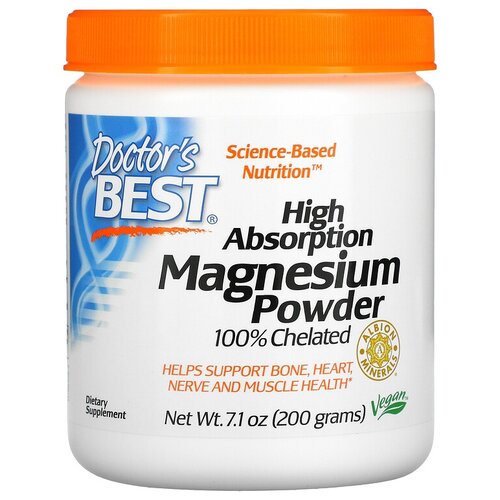 Порошок Doctor's Best High Absorption Magnesium, 200 г, 200 мг фотография