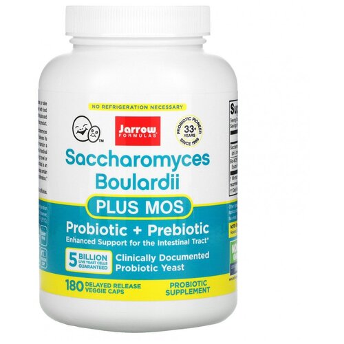 Капсулы Jarrow Formulas Saccharomyces Boulardii plus MOS, 240 г, 5 млрд КОЕ, 180 шт. фотография