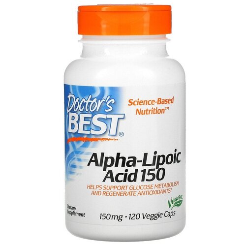 Капсулы Doctor's Best Alpha-Lipoic acid 150, 80 г, 80 мл, 150 мг, 120 шт. фотография