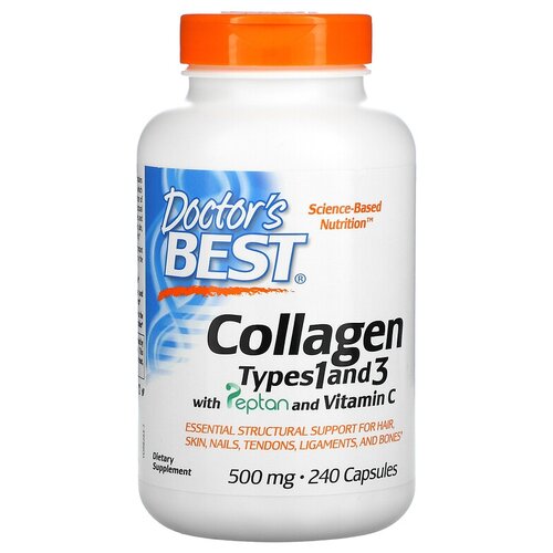 Doctor's Best Collagen Types 1 and 3 with Vitamin C капс., 500 мг, 242 г, 240 шт. фотография