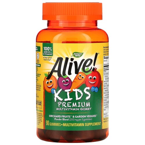 Пастилки Nature's Way Alive! Kids Premium Multivitamin Gummy, 380 г, 90 шт. фотография