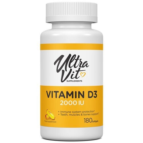 UltraVit Vitamin D3 капс., 2000 ME, 70 г, 180 шт. фотография