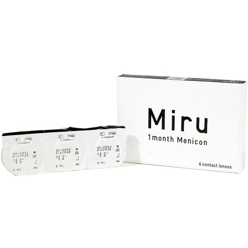 Контактные линзы Menicon Miru 1month, 6 шт., R 8,3, D +4, прозрачный, 1 уп. фотография