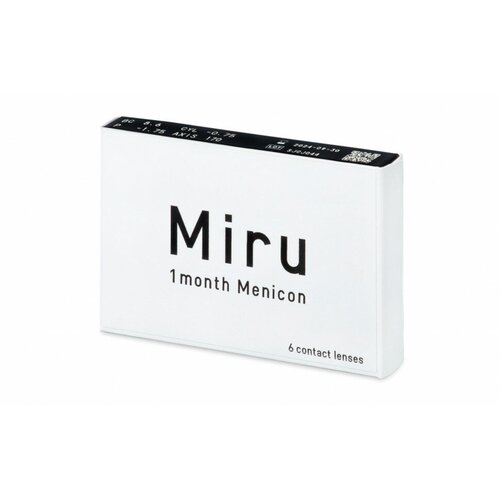 Контактные линзы Menicon Miru 1month, 6 шт., R 8,3, D -6,5, прозрачный, 1 уп. фотография