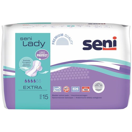 Прокладки урологические женские SENI LADY extra 15 шт. фотография