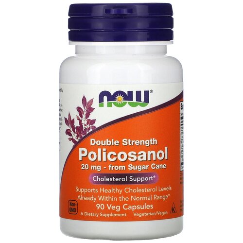 NOW Double Strength Policosanol (поликозанол) 20 мг 90 капсул фотография