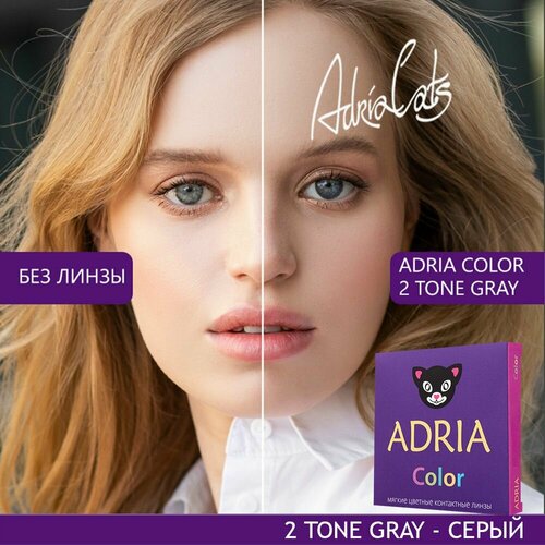 Контактные линзы ADRIA Color 2 tone, 2 шт., R 8,6, D -6,5, gray, 1 уп. фотография