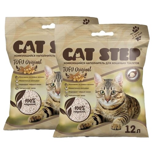 Комкующийся наполнитель Cat Step Tofu Original, 12л, 2 шт. фотография