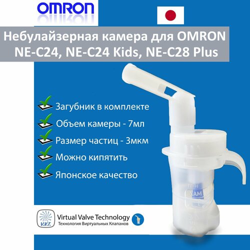 Небулайзерная камера для OMRON NE-C24, NE-С24 Kids, NE-C28 Plus с загубником фотография