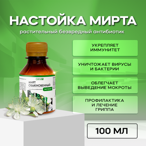 Настойка Мирта (экстракт из листьев) 100 мл, Растительный безвредный антибиотик фотография