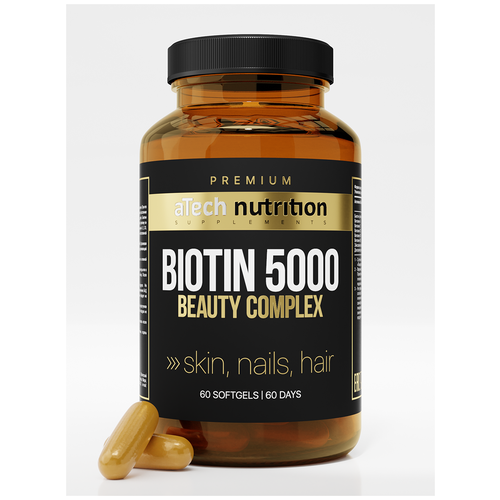 Капсулы aTech Nutrition Premium Biotin Beauty Complex, 1.4 г, 60 шт. фотография