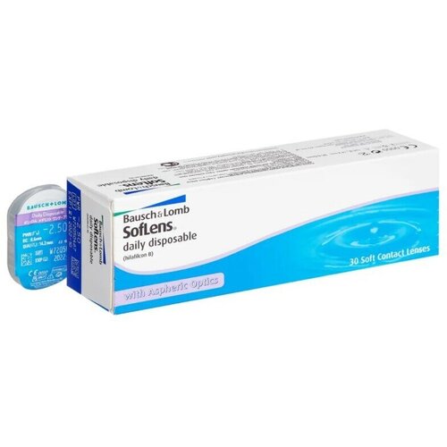 Контактные линзы Bausch & Lomb Soflens Daily Disposable, 30 шт., R 8,6, D -6,5 фотография