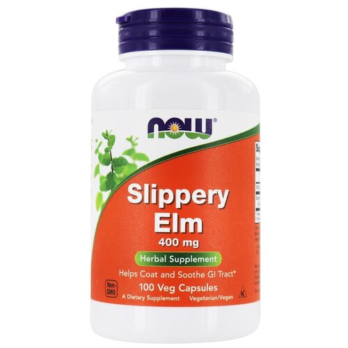 Капсулы NOW Slippery Elm 400 мг, 90 г, 400 мг, 100 шт. фотография